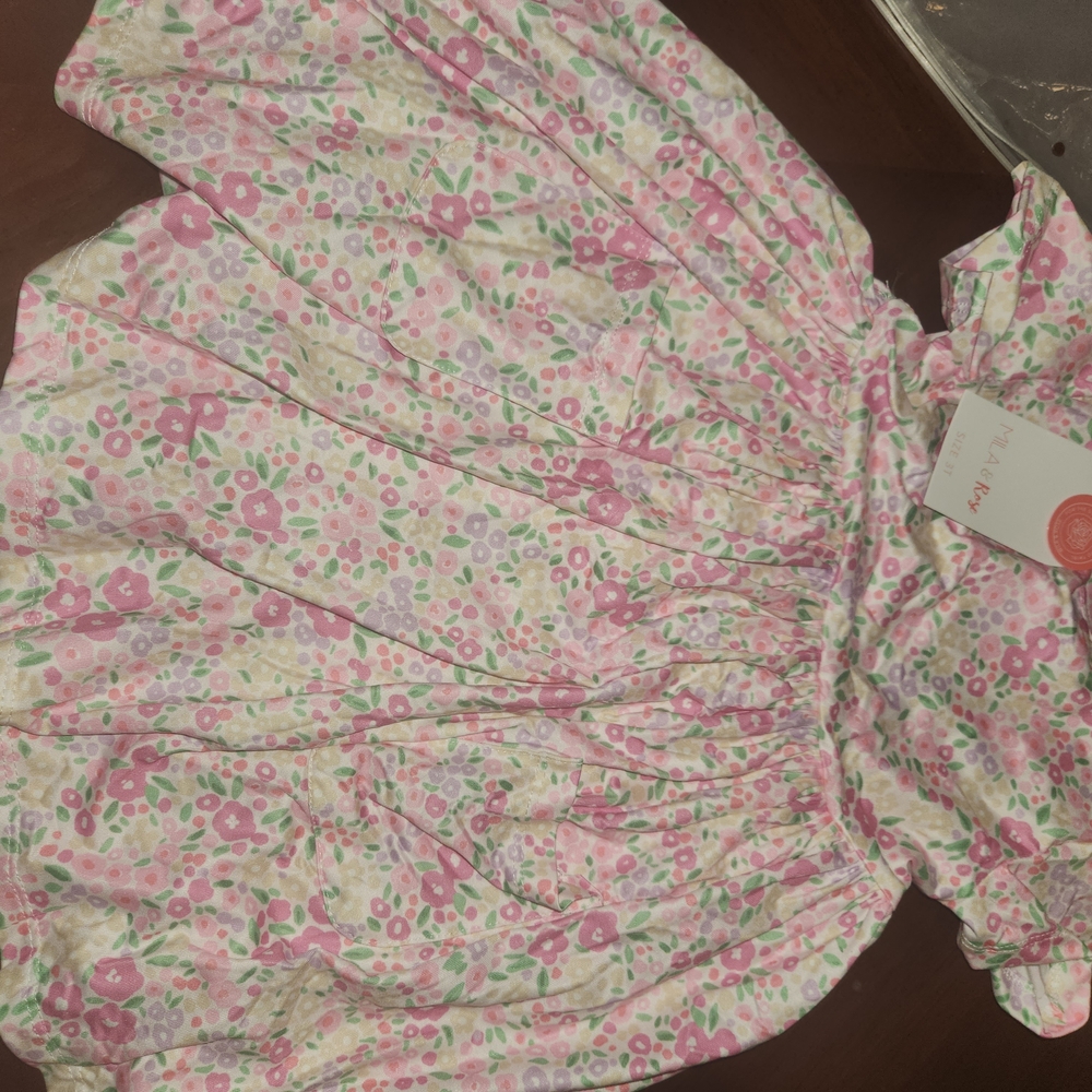 Mila & Rose 3T Blooming Beauties Short Sleeve Pocket Twirl Dress